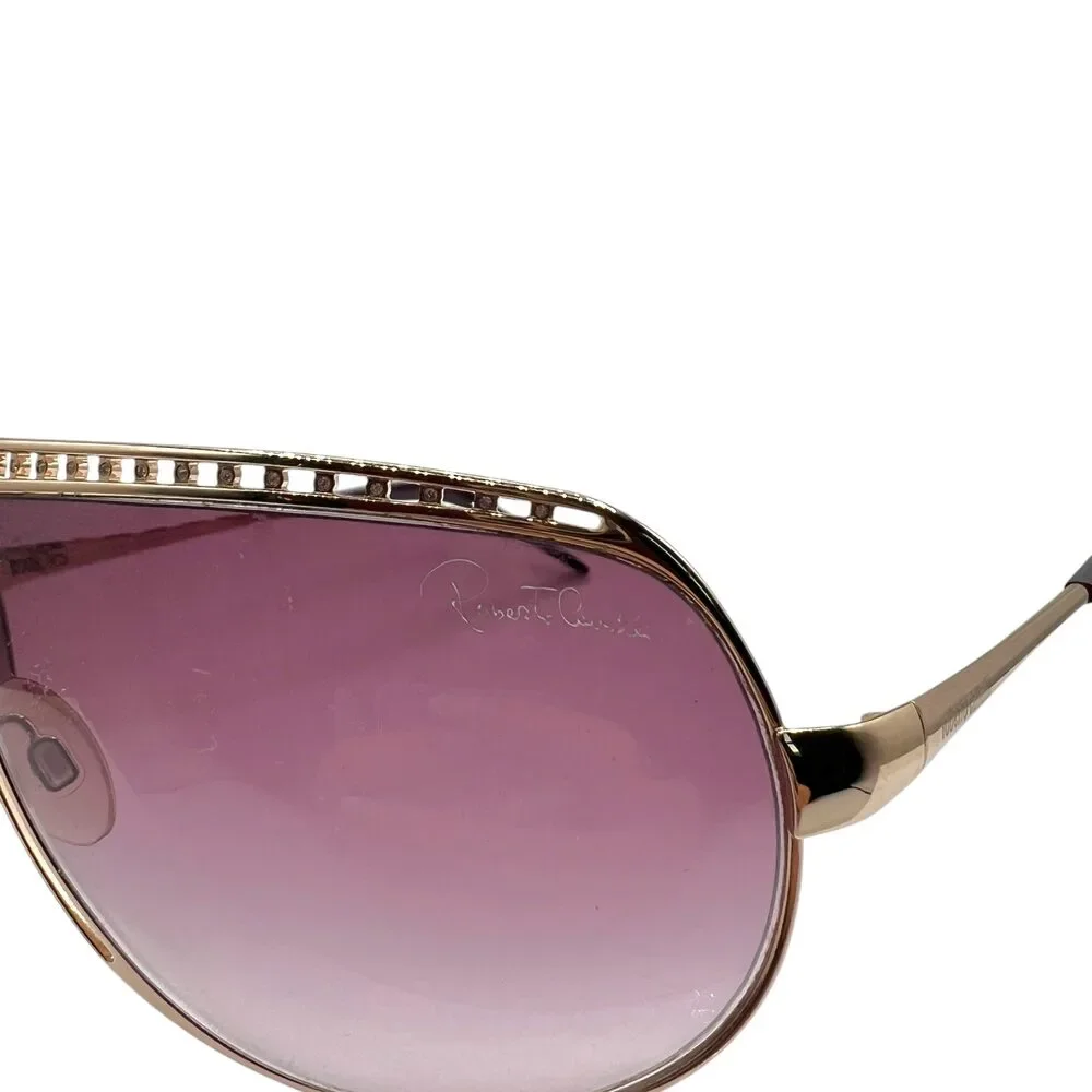 Roberto Cavalli Crystal Embellished Aviator Sunglasses w/ Case